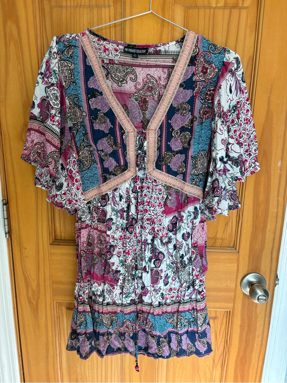 The Pyramid Collection Paisley Patchwork gypsy caravan tunic hippie